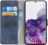 Samsung Galaxy S20 Ultra Vintage Portemonnee Stand Hoesje Blauw