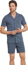 Blauwe doorknoop shortama van Schiesser