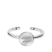Zilveren ring disc sterrenbeeld - Aquarius - Waterman