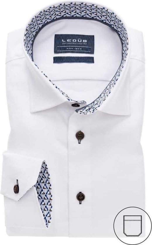 Inloggegevens slinger Beugel Ledub overhemd modern fit wit | bol.com