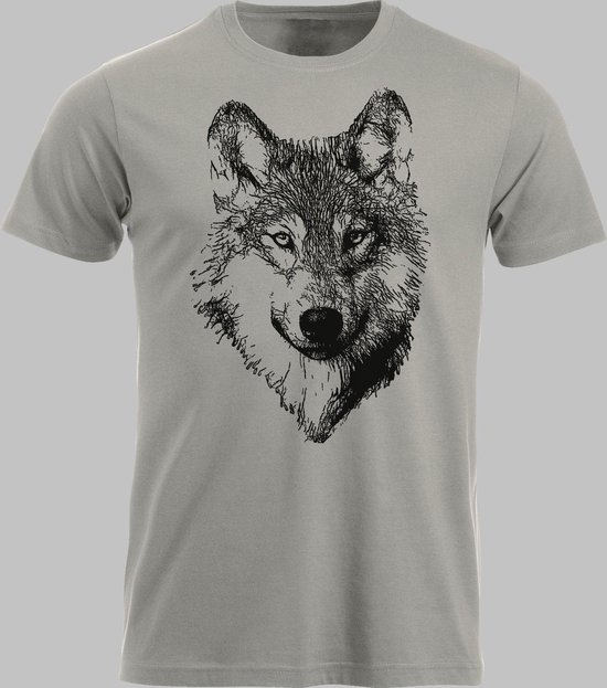 T-shirt M De wolf is terug - Zandgrijs - M - XXXL Sportshirt | bol.com