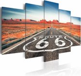 Schilderij - Route 66, USA, Multi-gekleurd, 5luik, wanddecoratie