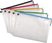 10x Transparante tassen in zachte plastic met ritssluiting, Geassorteerd