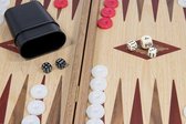Backgammon Rood accenten - Eik en Walnoot - Prachtig 38x23cm Top Kwaliteit Klasse en Geweldig