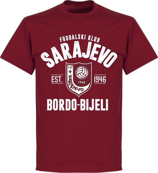 FK Sarajevo Established T-shirt - Bordeaux Rood - XXL