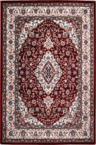 Klassiek laagpolig vloerkleed Isfahan - Rood - Ornament - 200x290 cm