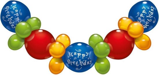 Afdeling beton Een centrale tool die een belangrijke rol speelt Ballonnen slinger guirlande Happy Birthday | bol.com