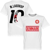 Denemarken M. Laudrup 10 Gallery Team T-Shirt - Wit - L