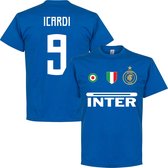 Inter Milan Icardi 9 Team T-Shirt - Blauw - XXXL