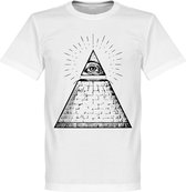 Alziend Oog T-Shirt - Wit - 5XL
