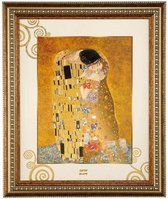 Goebel - Gustav Klimt | Schilderij De Kus | Porselein - 58cm - met echt goud - Limited Edition