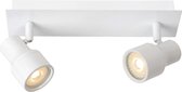 Lucide SIRENE-LED - Plafondspot Badkamer - Ø 10 cm - LED Dimb. - GU10 - 2x5W 3000K - IP44 - Wit