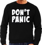Dont panic / geen paniek sweater / trui zwart voor heren S