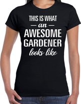 Awesome gardener / hovenier cadeau t-shirt zwart dames M