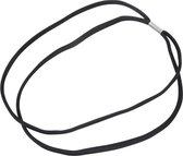3x Dubbel elastieken sport haarbanden zwart - Sport haarband - Voetbal elastiek - Haar accessoires