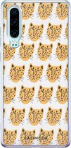 Huawei P30 hoesje siliconen - Got my leopard | Huawei P30 case | geel | TPU backcover transparant