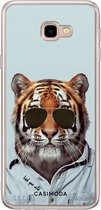 Samsung J4 Plus hoesje siliconen - Tijger wild | Samsung Galaxy J4 Plus case | blauw | TPU backcover transparant