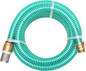 Zuigslang met messing koppelingen 4 m 25 mm groen