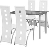 Eetkamerset wit 5-delig