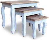 Tafeltjesset massief gerecycled hout 3-delig