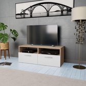 Tv-meubel 95x35x36 cm spaanplaat eikenkleurig en wit