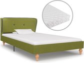 Bed met matras stof groen 90x200 cm