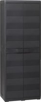 Tuinkast met 3 schappen - Kunststof (PP) - Zwart - 65 x 38 x 171 cm