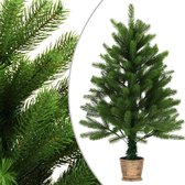 Kunstkerstboom met mand 90 cm groen