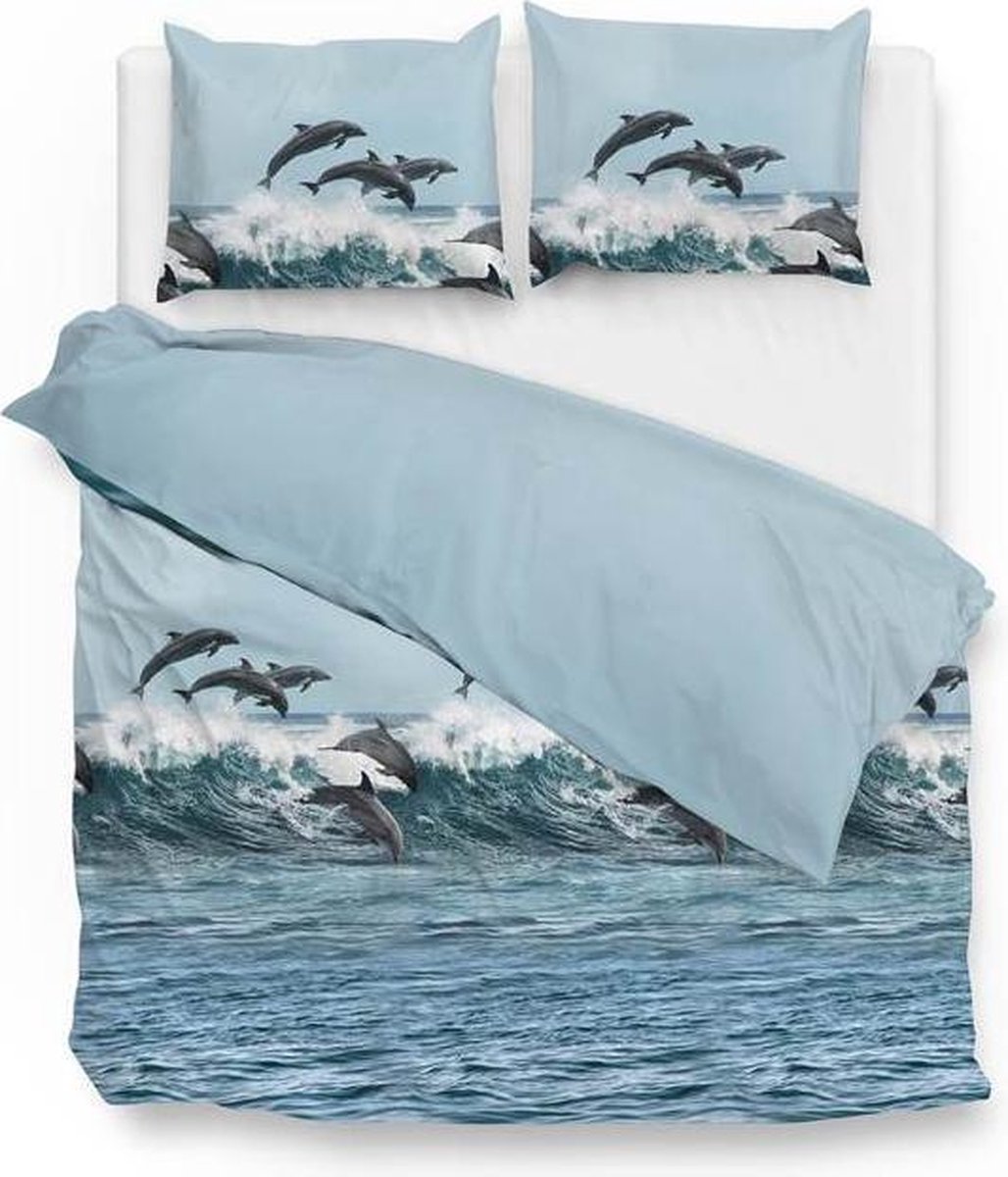 Zo!Home Fenton - Dekbedovertrek - Lits-jumeaux - 260x200/220 cm + 2 kussenslopen 60x70 cm - Blue
