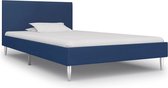 Bedframe stof blauw 90x200 cm