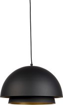 QAZQA Claudius - Moderne Hanglamp met kap - 1 lichts - H 1650 mm - Zwart Goud - Woonkamer | Slaapkamer | Keuken