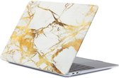 Macbook Hoes Case voor Macbook Air 13 inch 2018/2019 A1932- Laptop Cover - Marmer Wit Goud