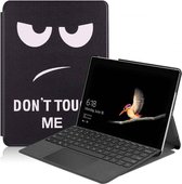 Case2go - Tablet Hoes geschikt voor Microsoft Surface Go -Tri-Fold Book Case - Don't touch me