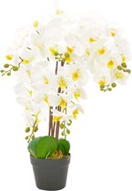 Kunstplant met pot orchidee 60 cm wit