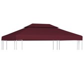 Prieeldak 2 lagen - 100% polyester en PVC - Bordeaux - 4x3m