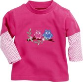 Schnizler T-shirt Lange Mouwen Uilen Meisjes Roze Maat 68
