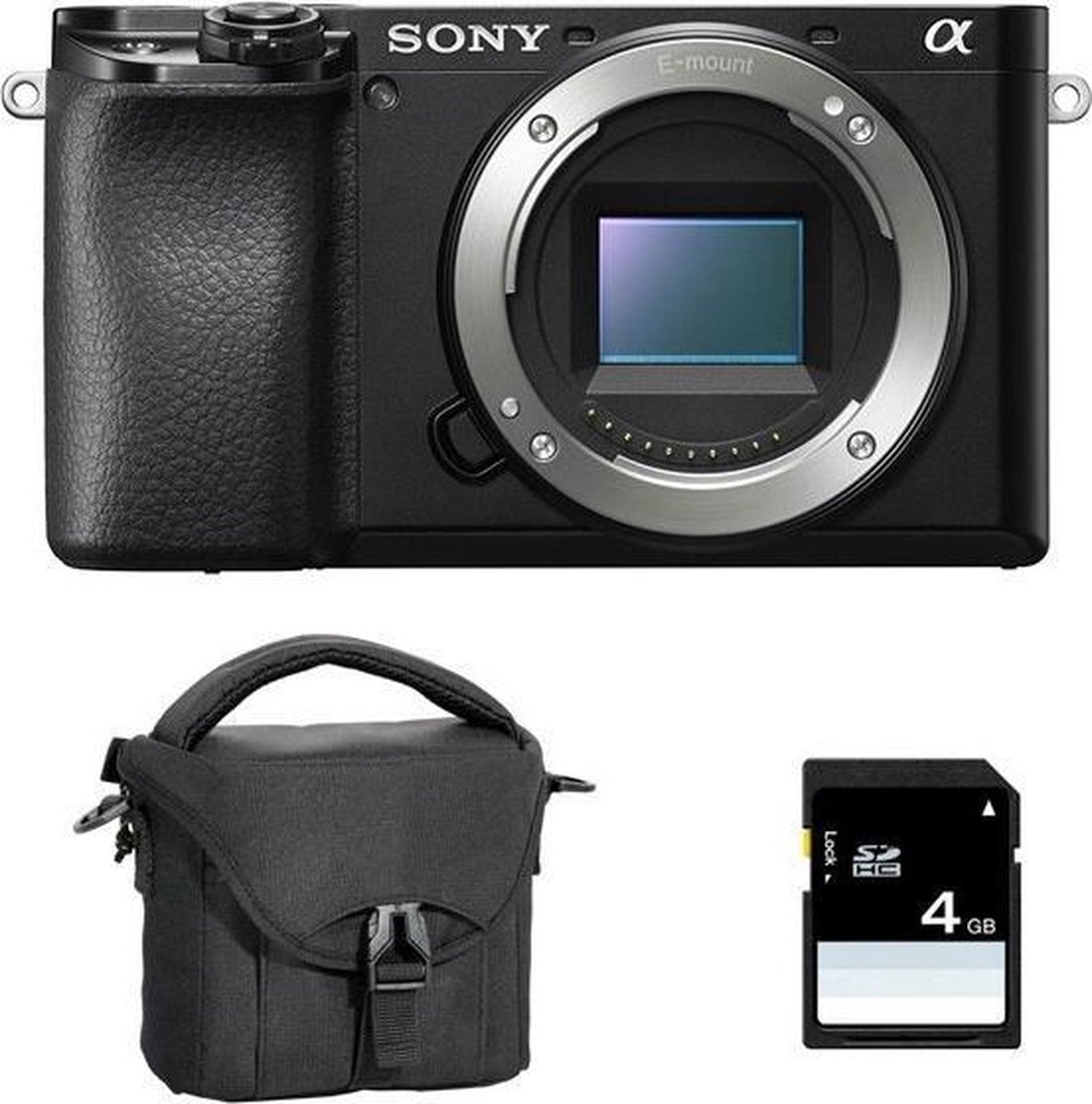 SONY ALPHA 6100 SCHWARZ (NUR GEHÄUSE) + Tasche + 8GB SD-Karte