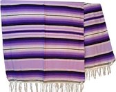 Mexicaanse deken - plaid - serape - Acryl - 215 x 155 - Paars - BBBZZ1violet1