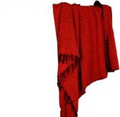 Mexicaanse deken - effen - acryl - 205 x 135cm - Rood - PZCZZ0red