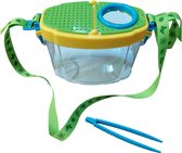 Floz Design grote loepbeker en insectenvanger - natuur ontdek speelgoed voor kinderen - met loep, draagriem en pincet