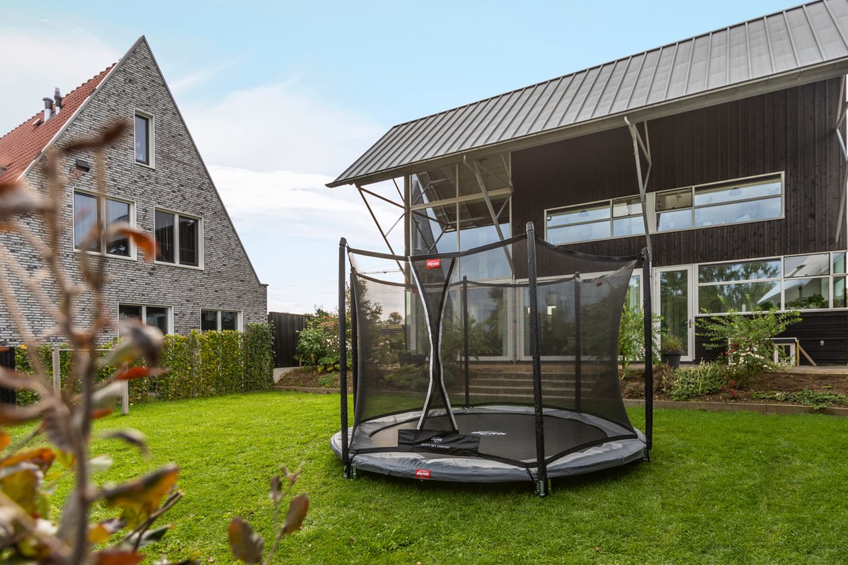 BERG Favorit InGround 380 Trampoline - Safety Net Comfort - Grijs