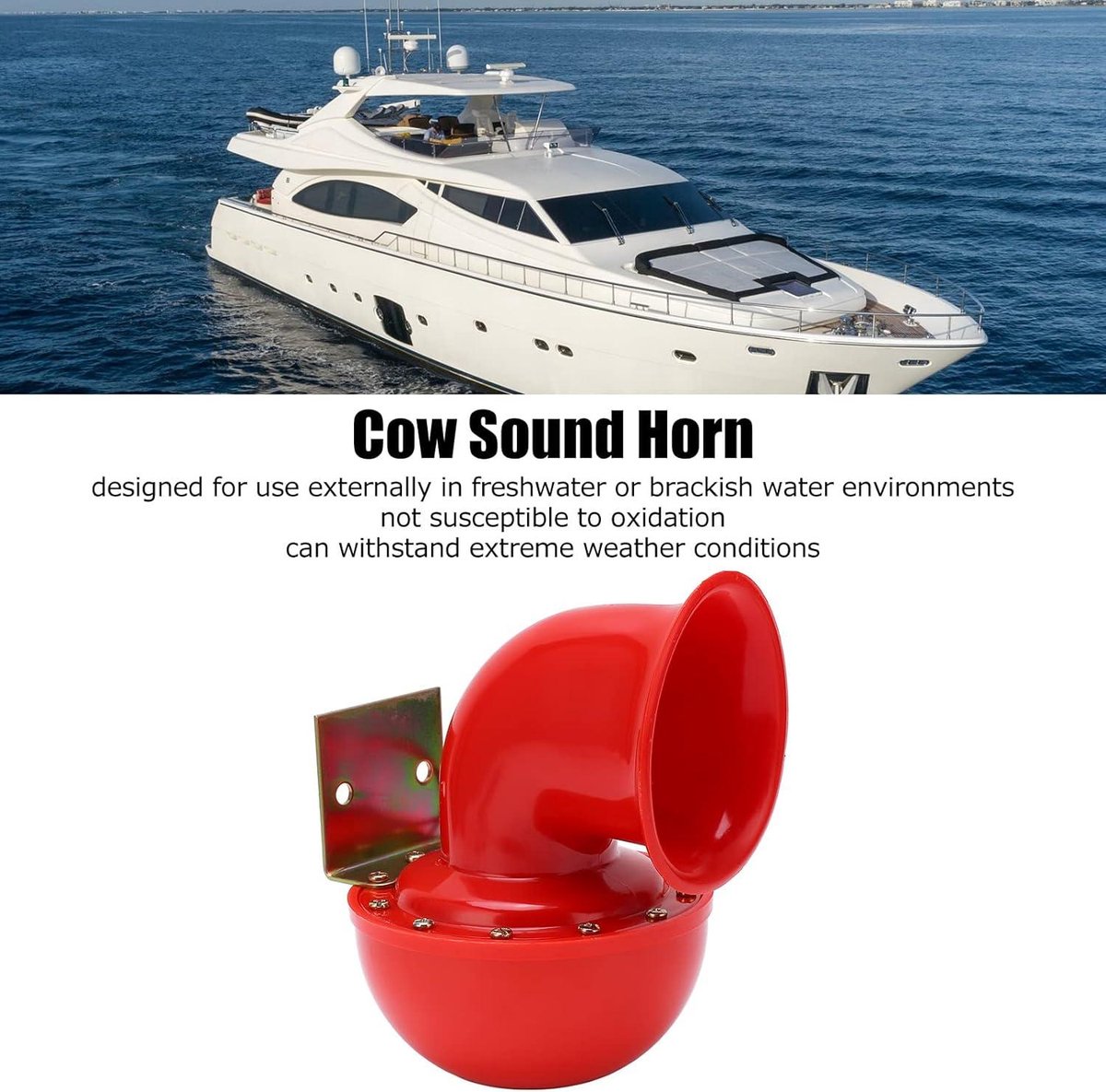 Autohoorn, 12 V 150db Rode Luchthoorn Elektrische Bull Horn Koe Geluid Metalen Hoorn voor Truck Trein Boot Motorfiets Auto
