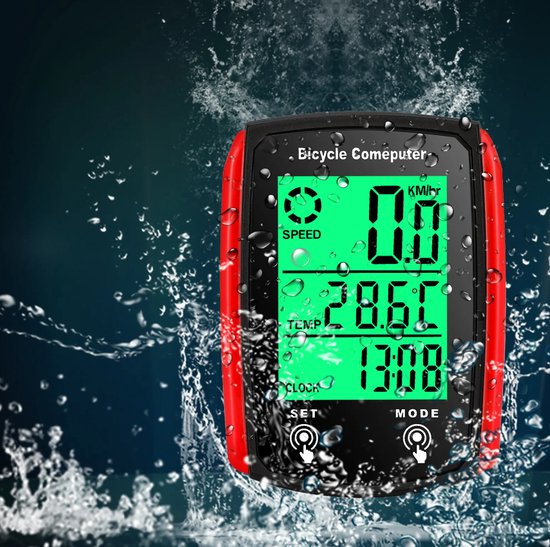 Kilometerteller Fiets - KM teller waterdicht - Bedraad - Snelheidsmeter — afbeelding 3