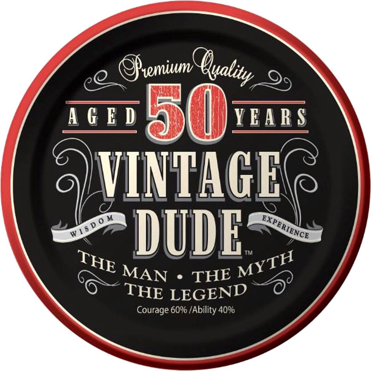 BIGIEMME SRL Vintage 50 jaar borden - Voor verjaardag man - 8 stuks