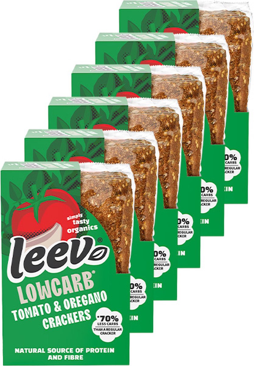 Goedkoopste Leev® Bio | Low Carb Qrackers | Bruschetta | 6 stuks | 6 x 80 gram