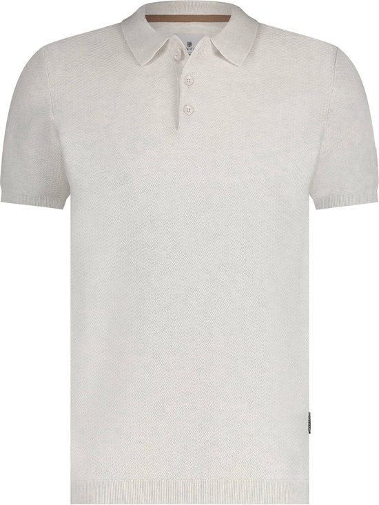 State of Art - Knitted Polo Greige - Modern-fit - Heren Poloshirt Maat 3XL