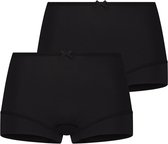 RJ Bodywear Pure Color dames extra comfort short (2-pack) - zwart - Maat: L