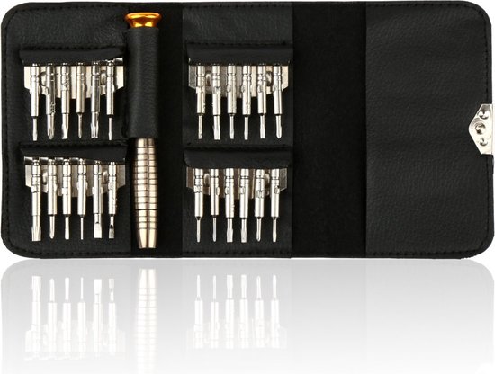 H&S Jeu de tournevis de précision – Mini kit d'outils pour lunettes, montre ou ordinateur portable – Kit de réparation de tournevis portable petit et compact – Comprend 24 embouts de tournevis