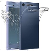 ebestStar - Coque compatible avec Sony Xperia XZ1, XZ1 Dual F8342, Etui Protection Silicone Transparent Antichoc, Souple Slim, Transparent + Verre Trempé
