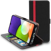 ebestStar - Hoes voor Samsung Galaxy A22, Wallet Etui, Book case hoesje, Zwart, Rood